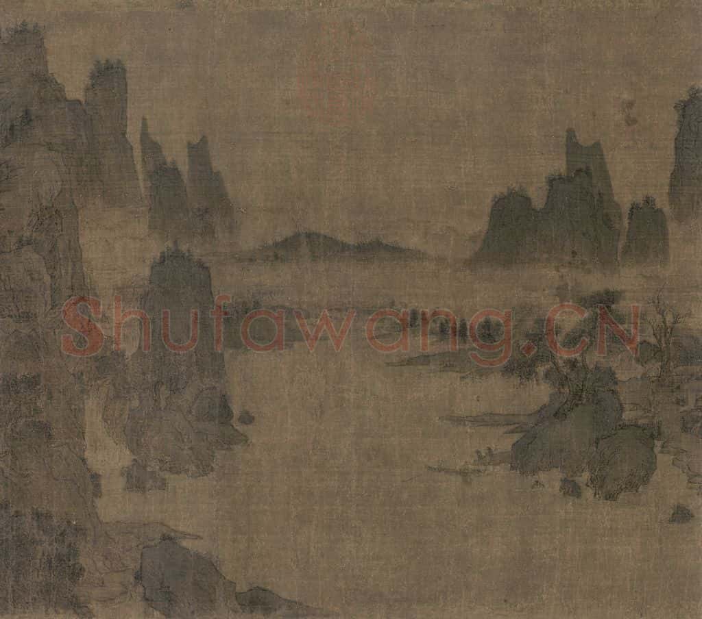 宋 佚名《别苑春山图》书画作品