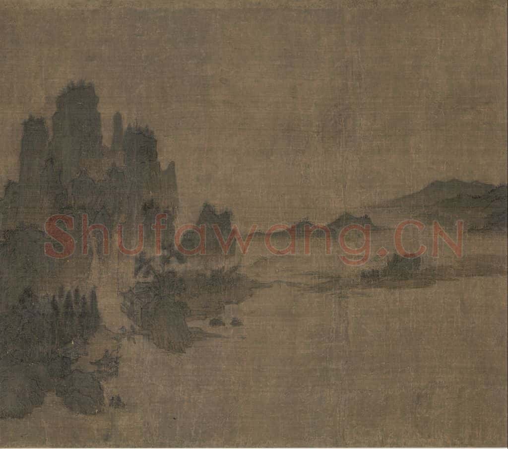 宋 佚名《别苑春山图》书画作品