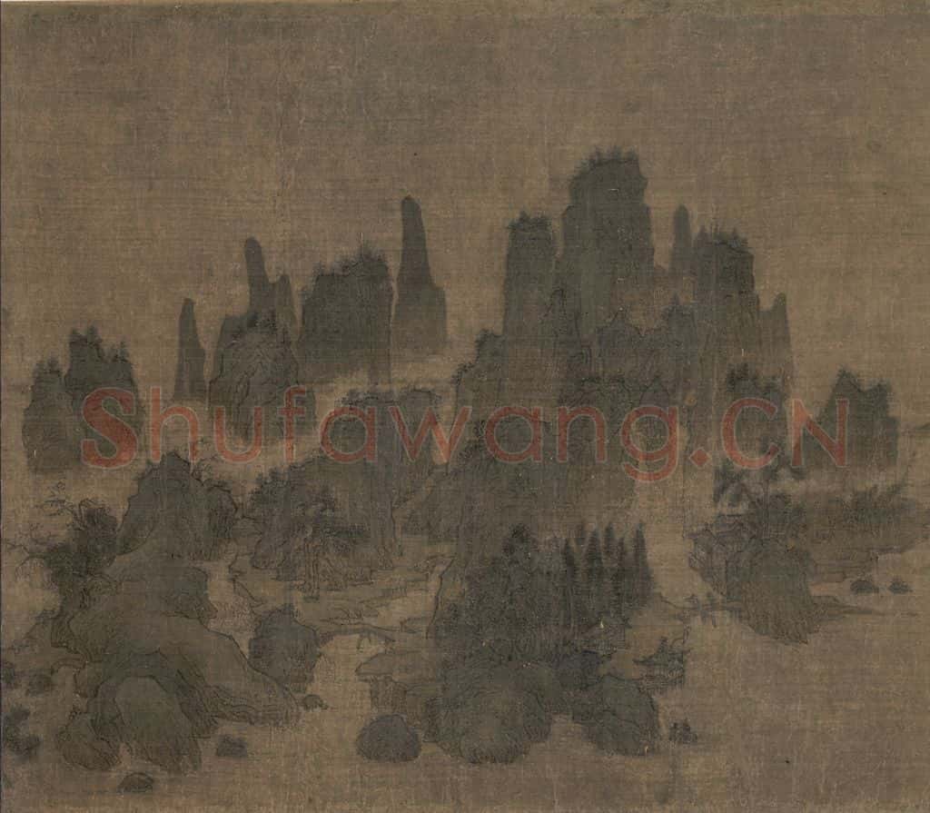 宋 佚名《别苑春山图》书画作品