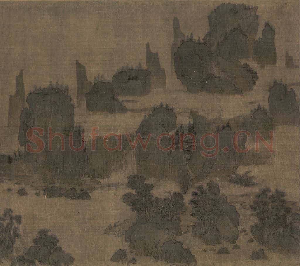 宋 佚名《别苑春山图》书画作品