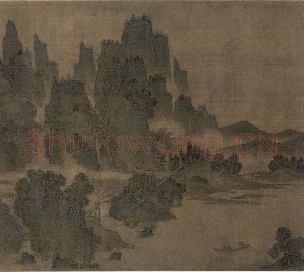宋 佚名《别苑春山图》书画作品