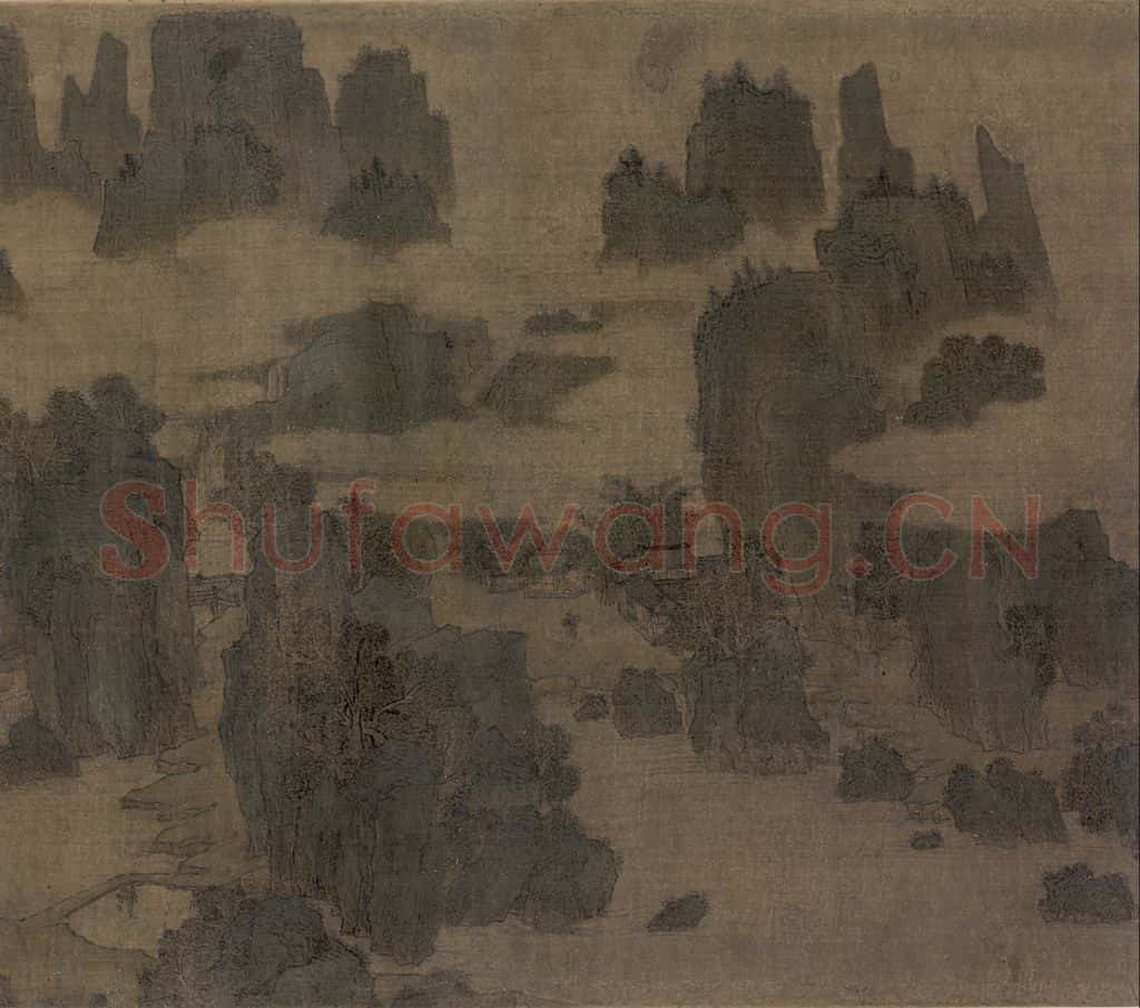 宋 佚名《别苑春山图》书画作品