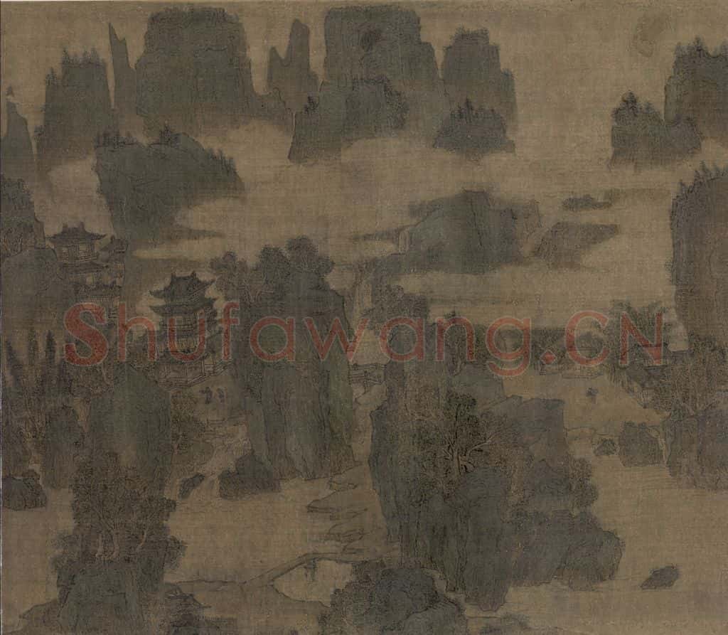 宋 佚名《别苑春山图》书画作品