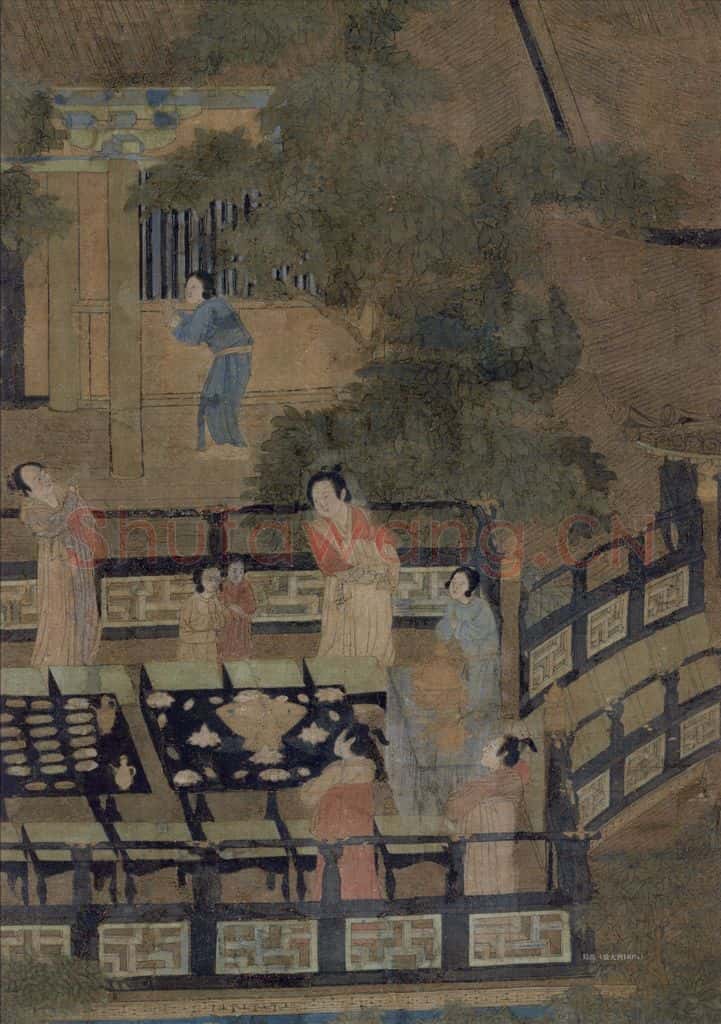 五代 佚名《乞巧图》书画作品