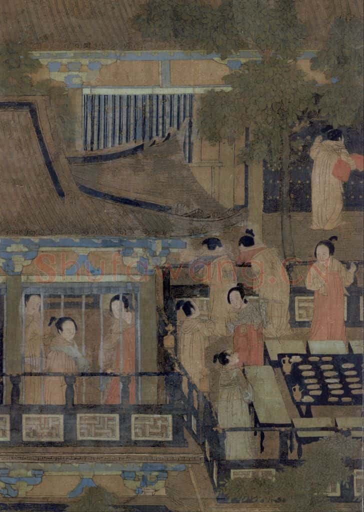 五代 佚名《乞巧图》书画作品