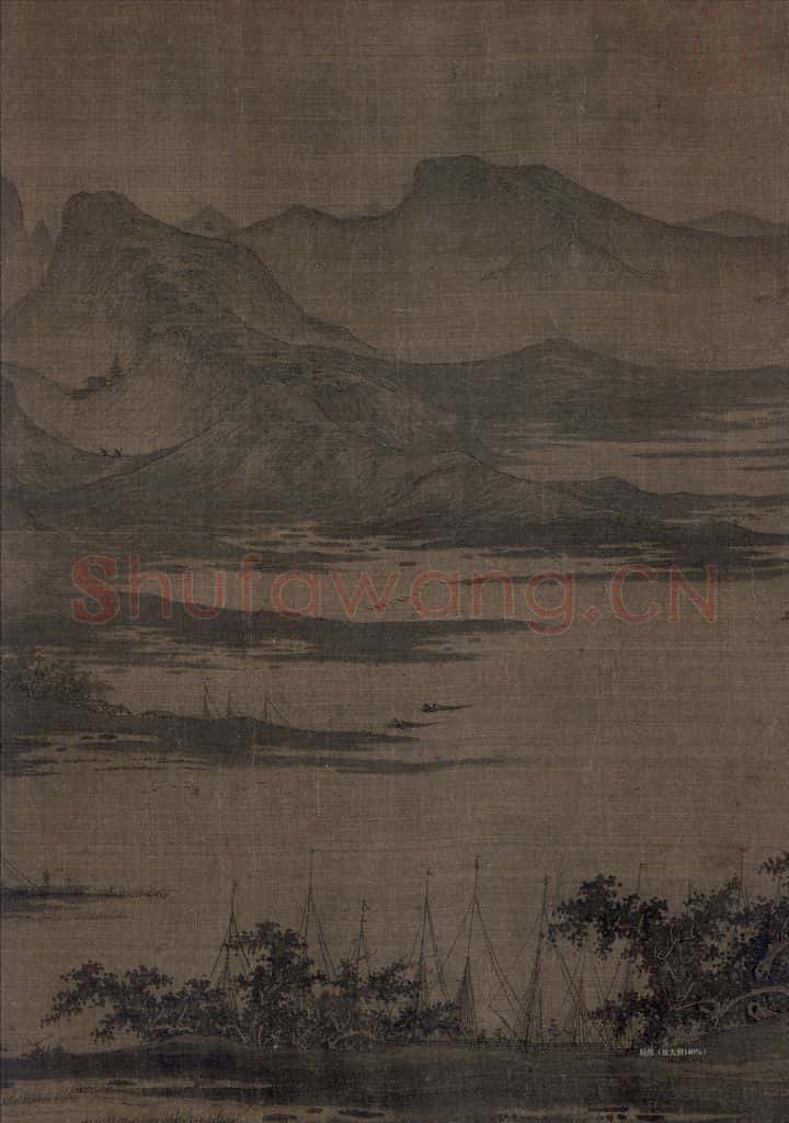 宋 屈鼎（传）《夏山图》书画作品