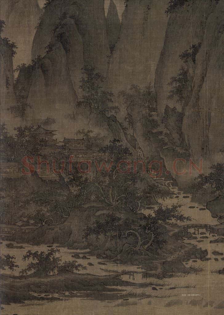 宋 屈鼎(传)《夏山图》书画作品