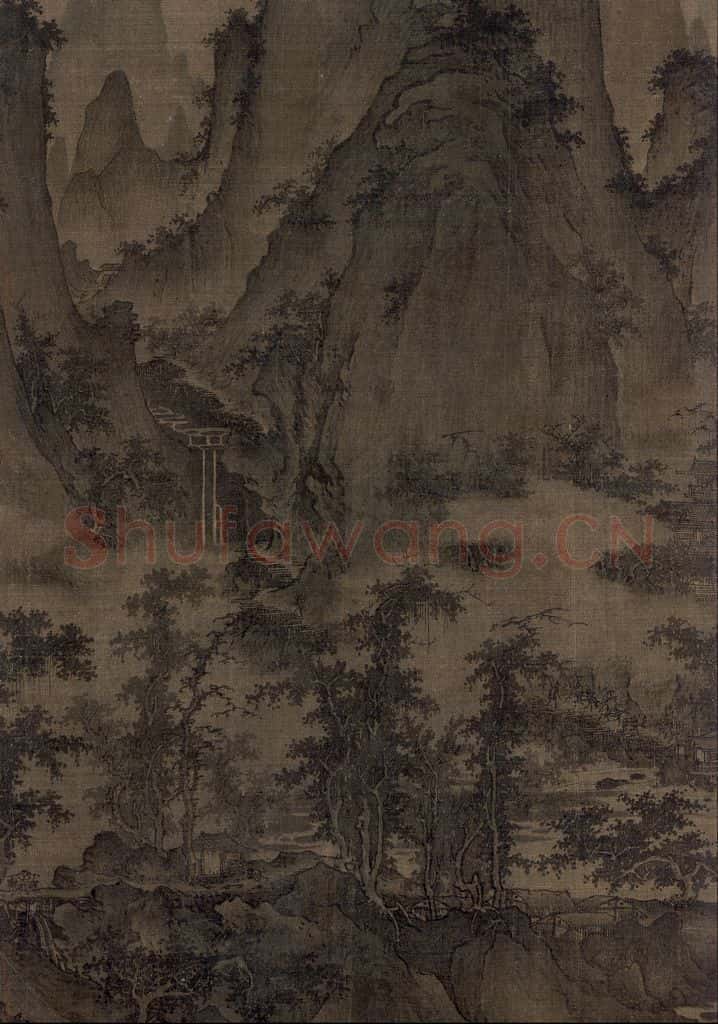 宋 屈鼎(传)《夏山图》书画作品