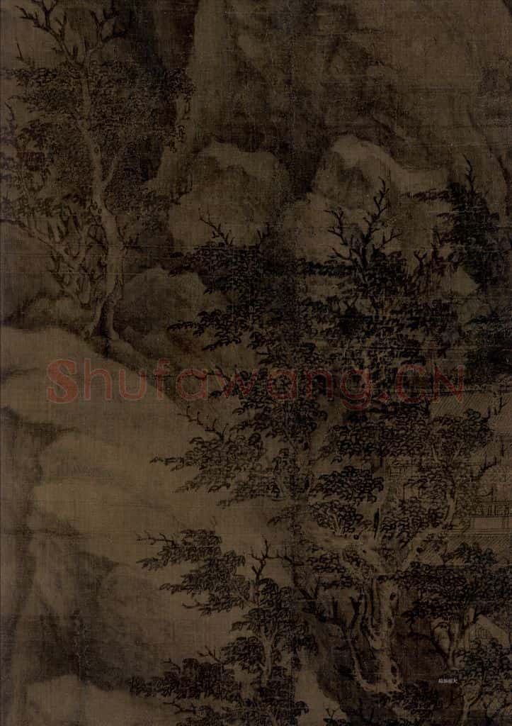 五代 董源（传）《溪岸图》书画作品