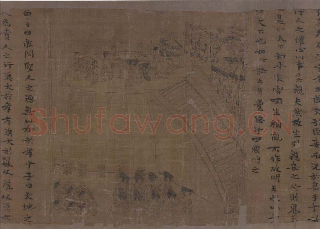 宋 李公麟《孝经图》书画作品