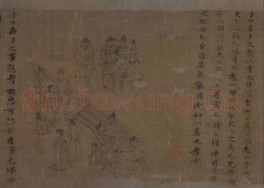 宋 李公麟《孝经图》书画作品