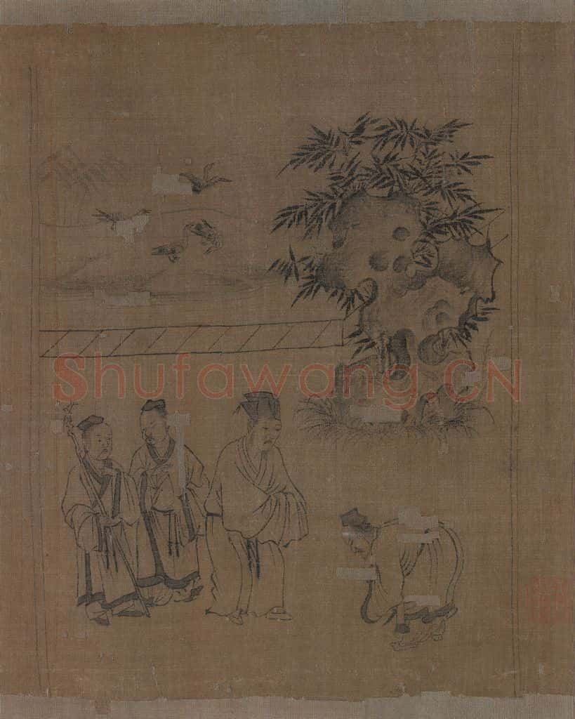 宋 李公麟《孝经图》书画作品