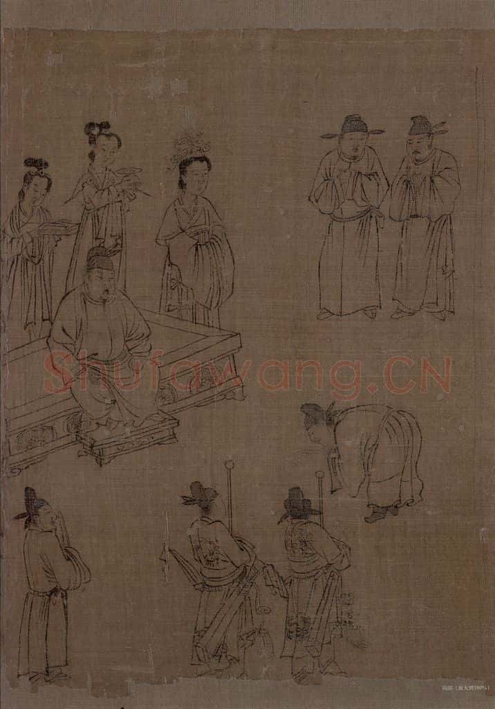 宋 李公麟《孝经图》书画作品