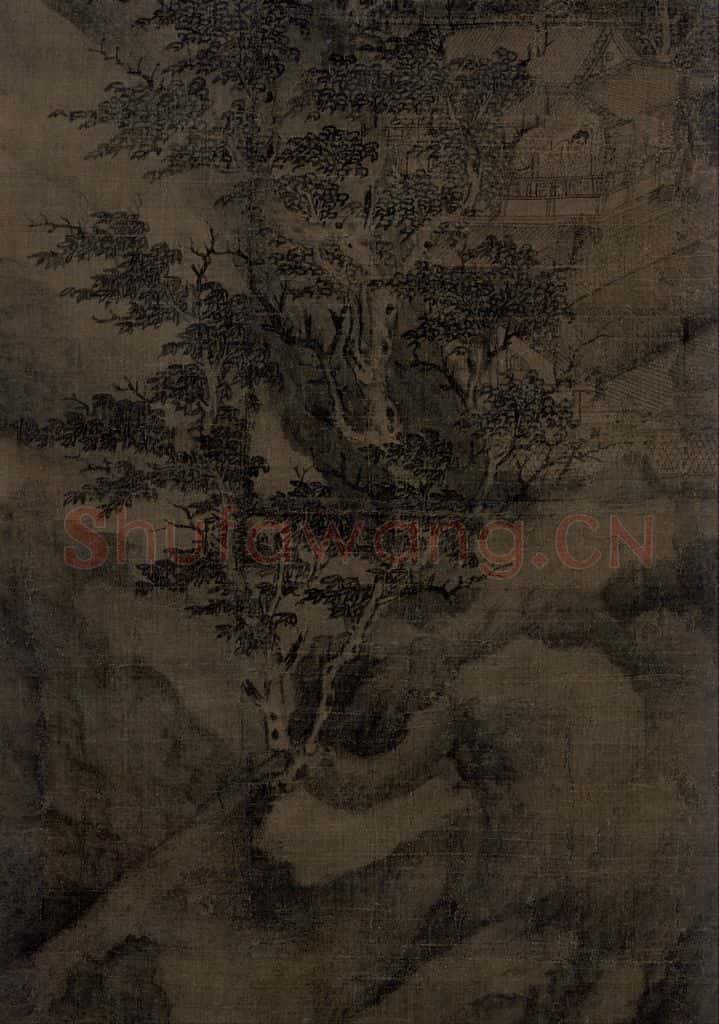 五代 董源（传）《溪岸图》书画作品