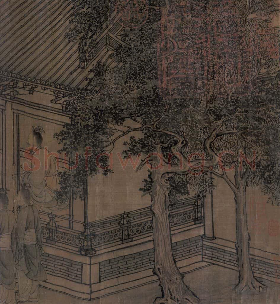 宋 李唐（传）《晋文公复国图》书画作品