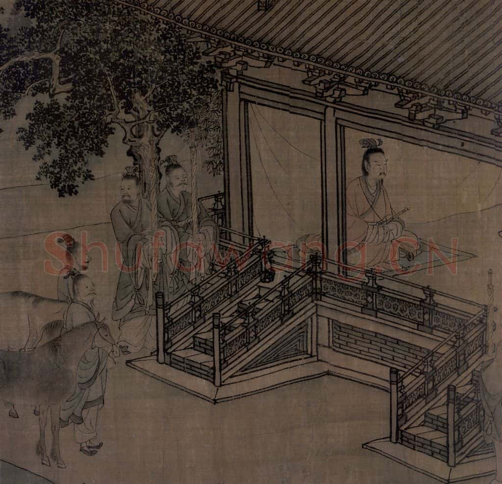 宋 李唐(传)《晋文公复国图》书画作品