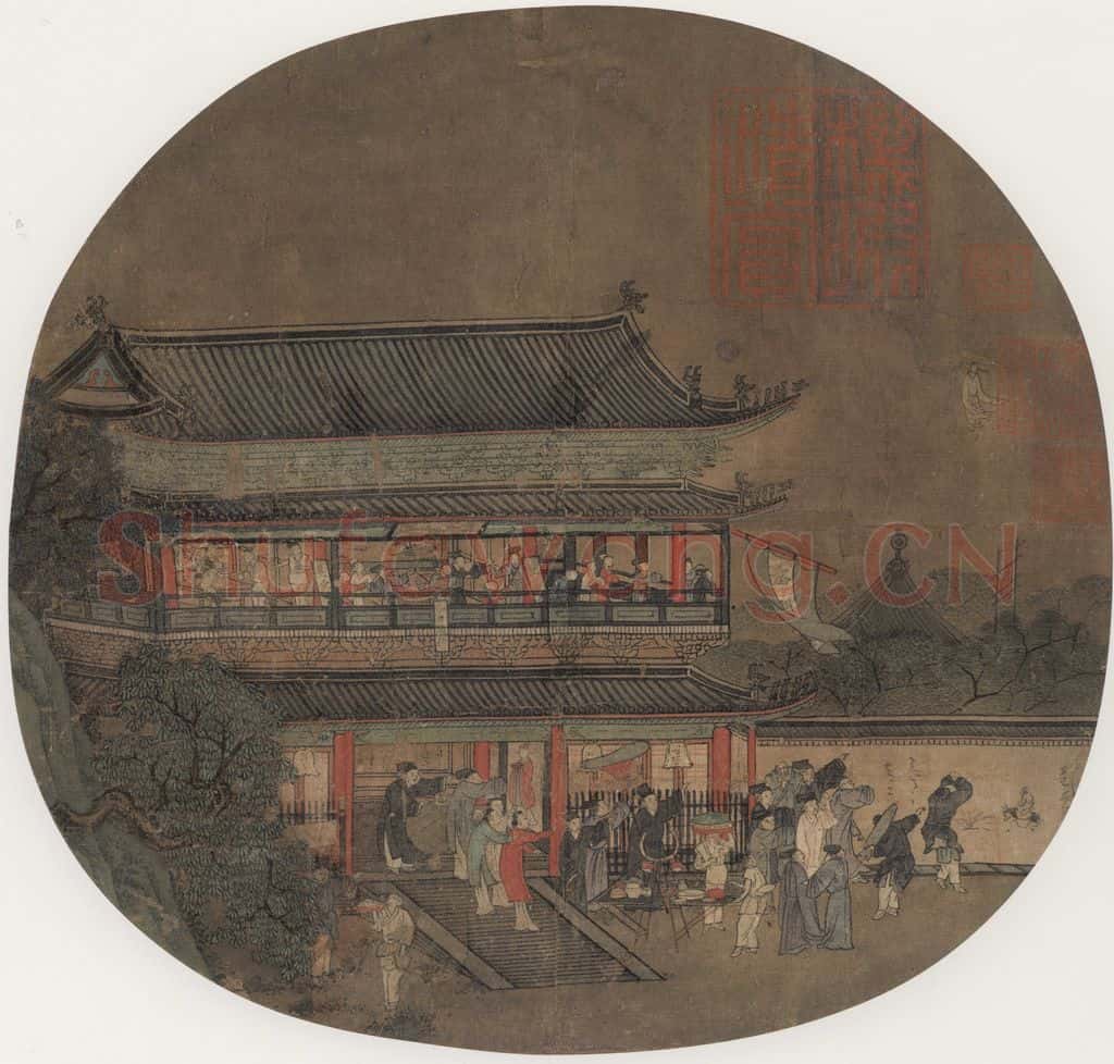 宋代 佚名《吕洞宾过岳阳楼图》书画作品