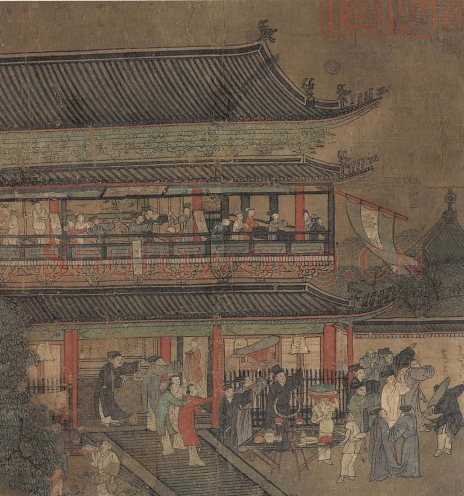 宋代 佚名《吕洞宾过岳阳楼图》书画作品