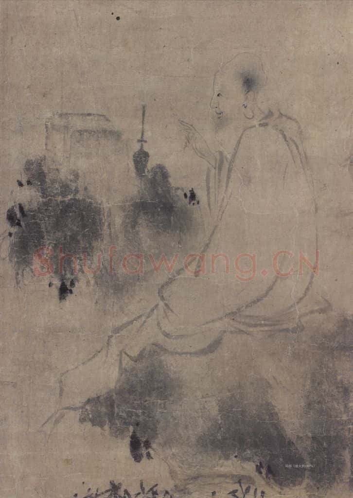 宋代 直翁(传)《药山李翱问道图》书画作品