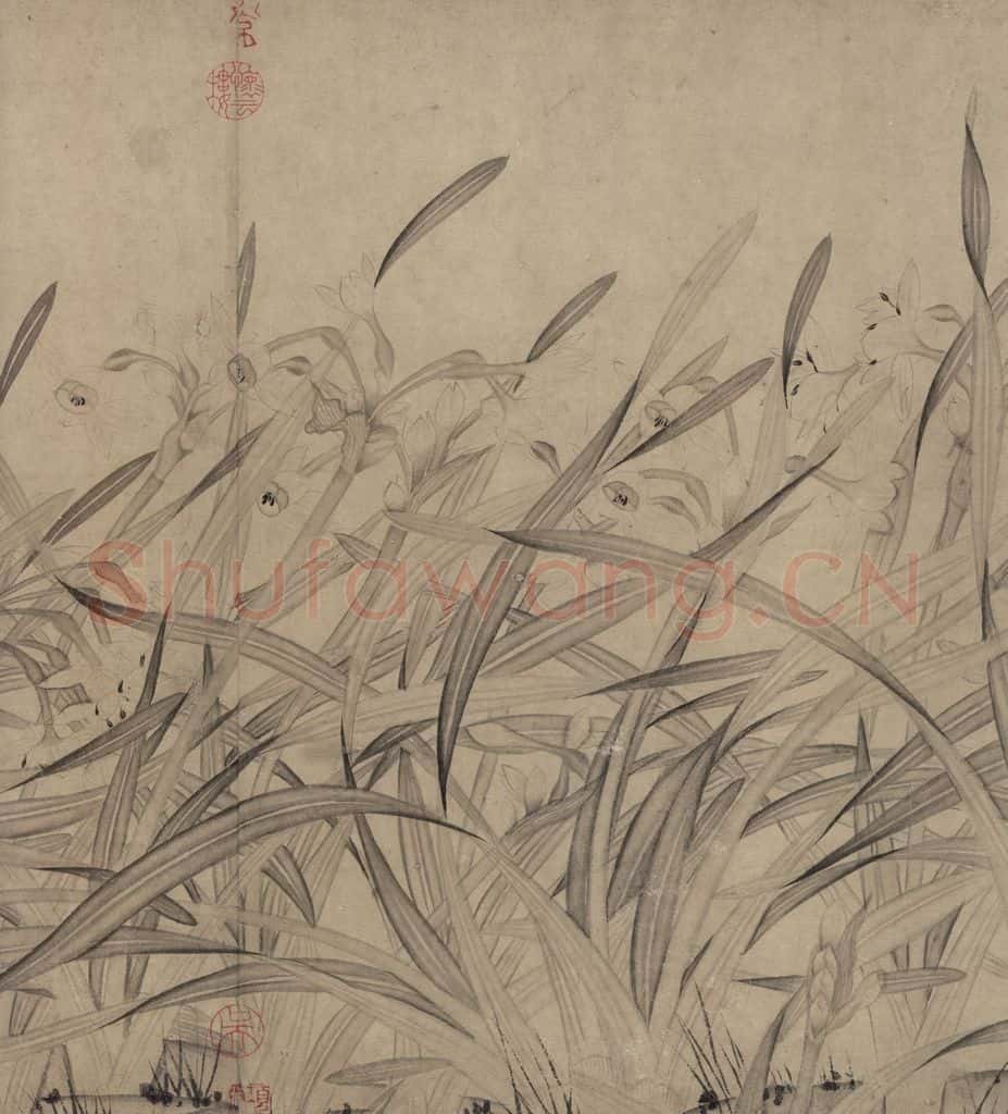 宋代 赵孟坚《水仙图》书画作品