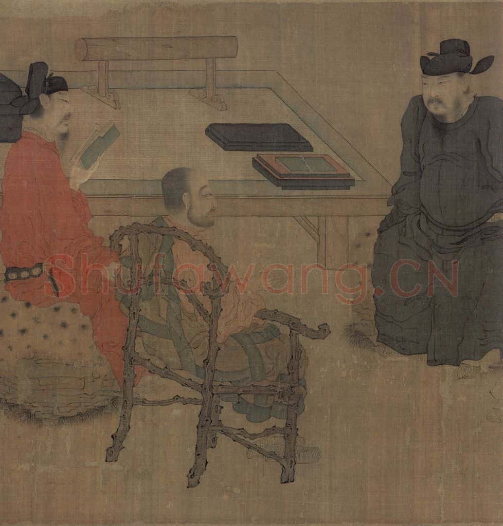 宋代 佚名《琉璃堂人物图》书画作品