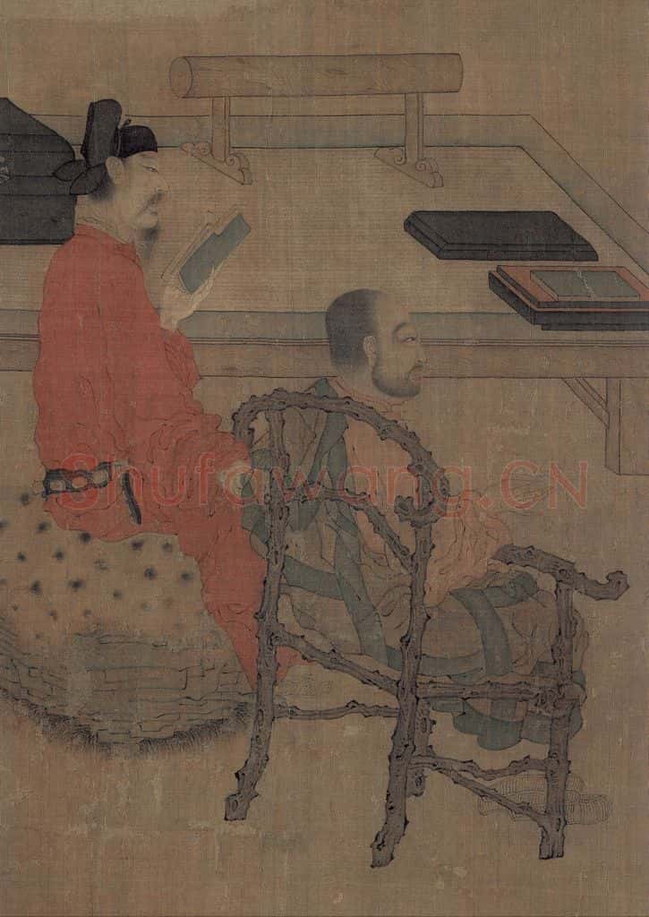 宋代 佚名《琉璃堂人物图》书画作品
