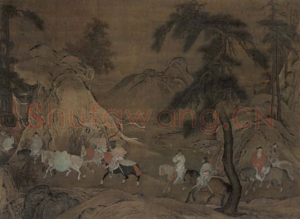 宋代 佚名《明皇幸蜀图》书画作品