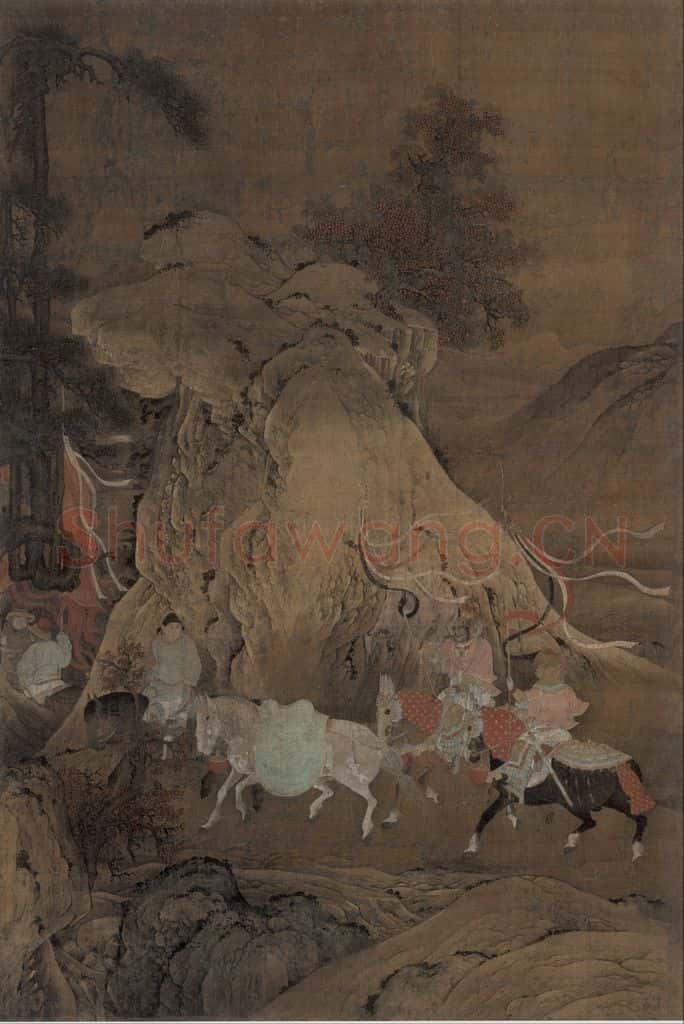 宋代 佚名《明皇幸蜀图》书画作品