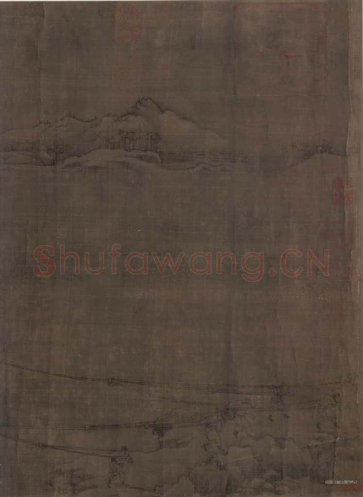 宋 佚名 仿郭忠恕雪霁江行图 书画作品
