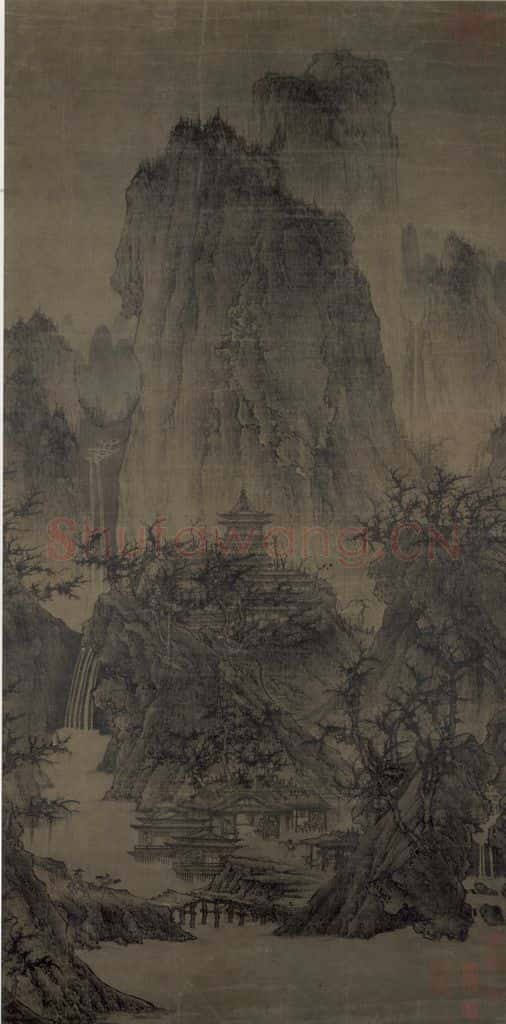 宋 李成 晴峦萧寺图 书画作品