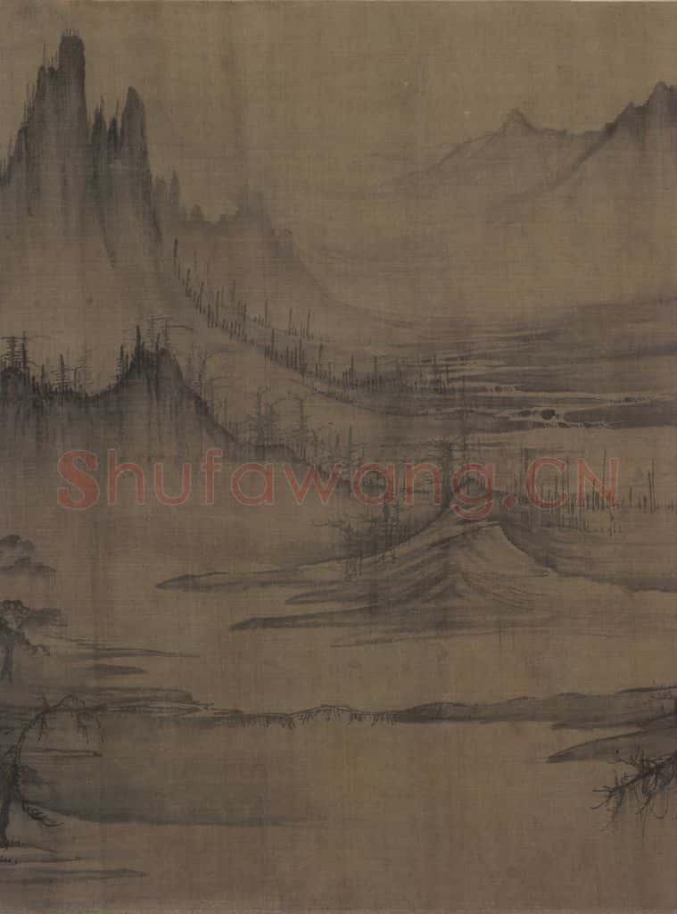 宋 许道宁 秋江鱼艇图 书画作品