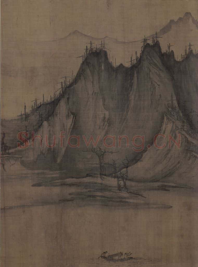 宋 许道宁 秋江鱼艇图 书画作品