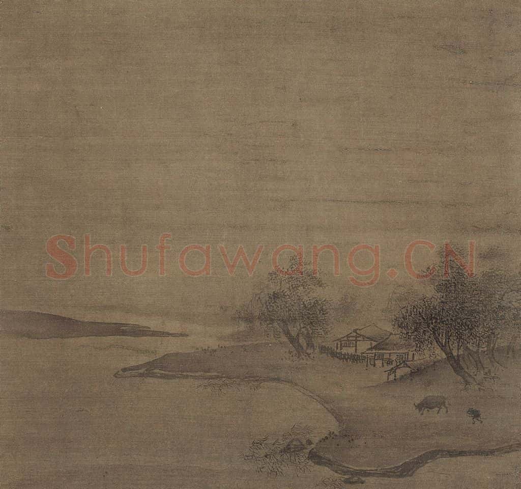 宋 佚名《牧犊图》书画作品