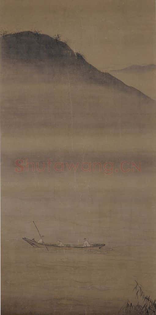 宋 马远《山水舟游图》书画作品