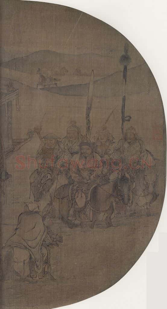 宋 《鑾舆渡水图》书画作品