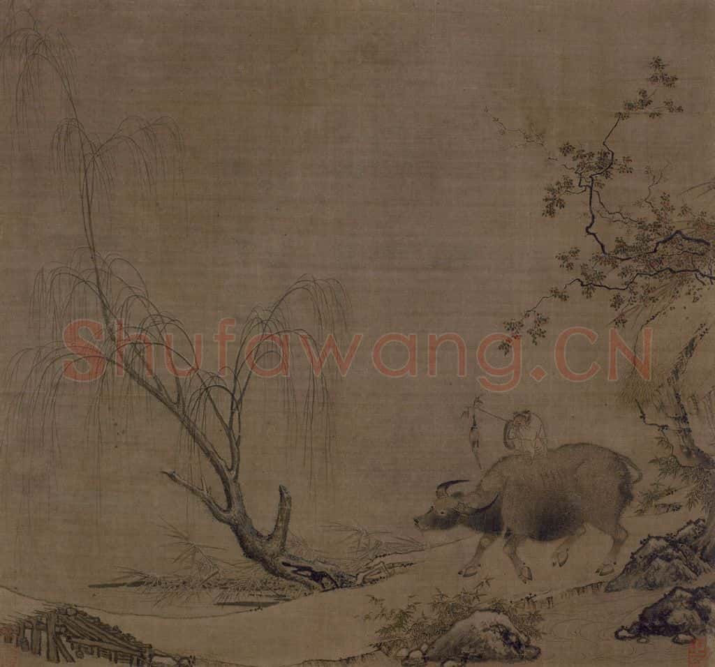 宋 佚名《归牧图》书画作品
