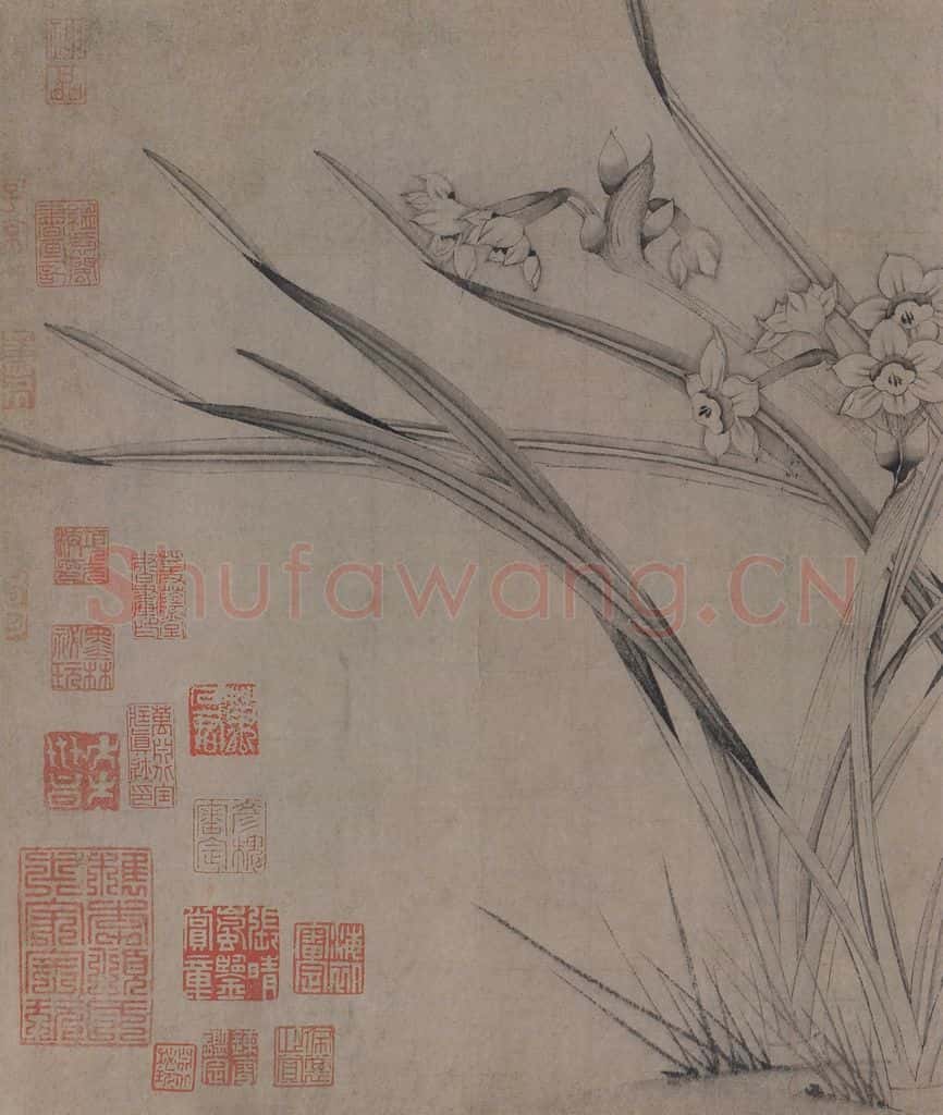 宋 赵孟坚《水仙图》书画作品