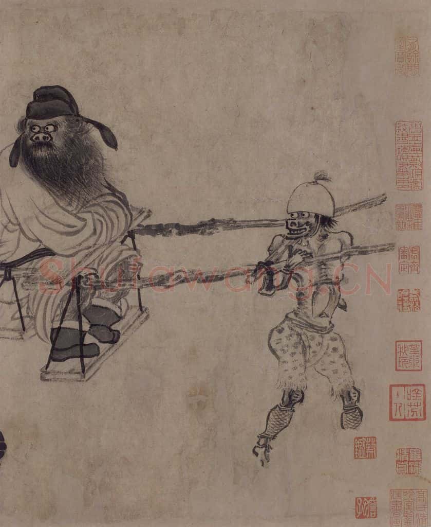 宋 龚開《中山出游图》书画作品
