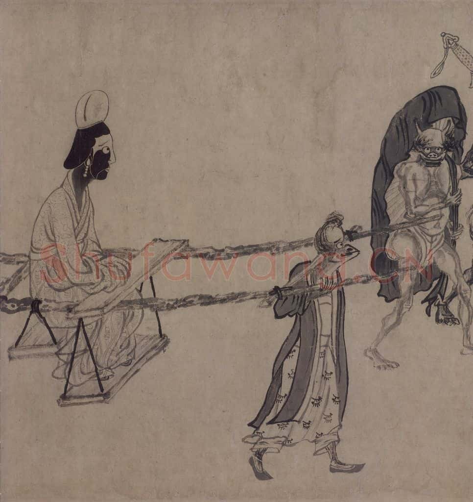 宋 龚開《中山出游图》书画作品