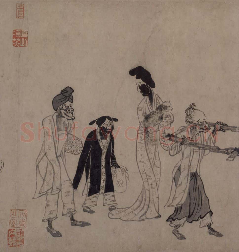 宋 龚開《中山出游图》书画作品