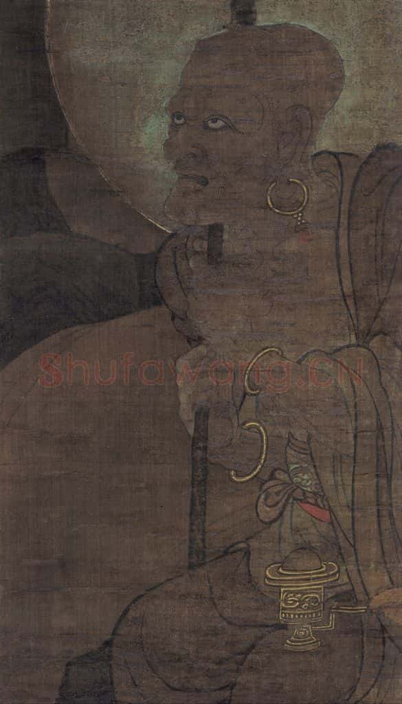 宋 金大受《第十三尊者 因揭陀尊者图》书画作品