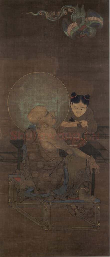 宋 金大受《第十六尊者 注茶半托迦尊者图》书画作品