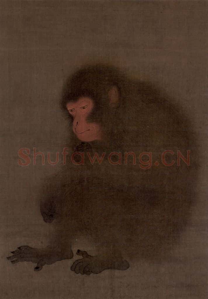 宋 毛松《猿图》书画作品