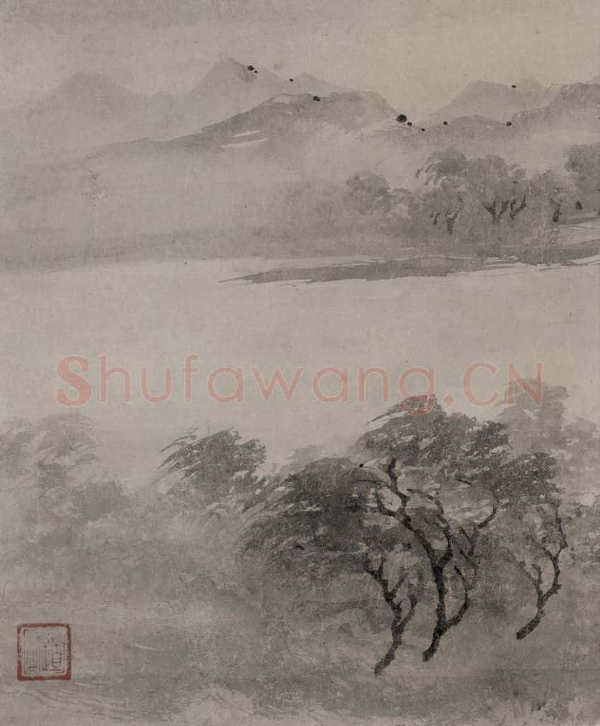宋 牧溪《远浦归帆图》书画作品