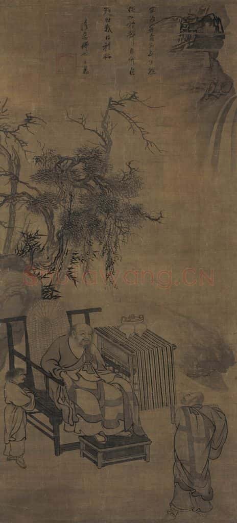 宋 佚名《玄沙接物利生图》书画作品