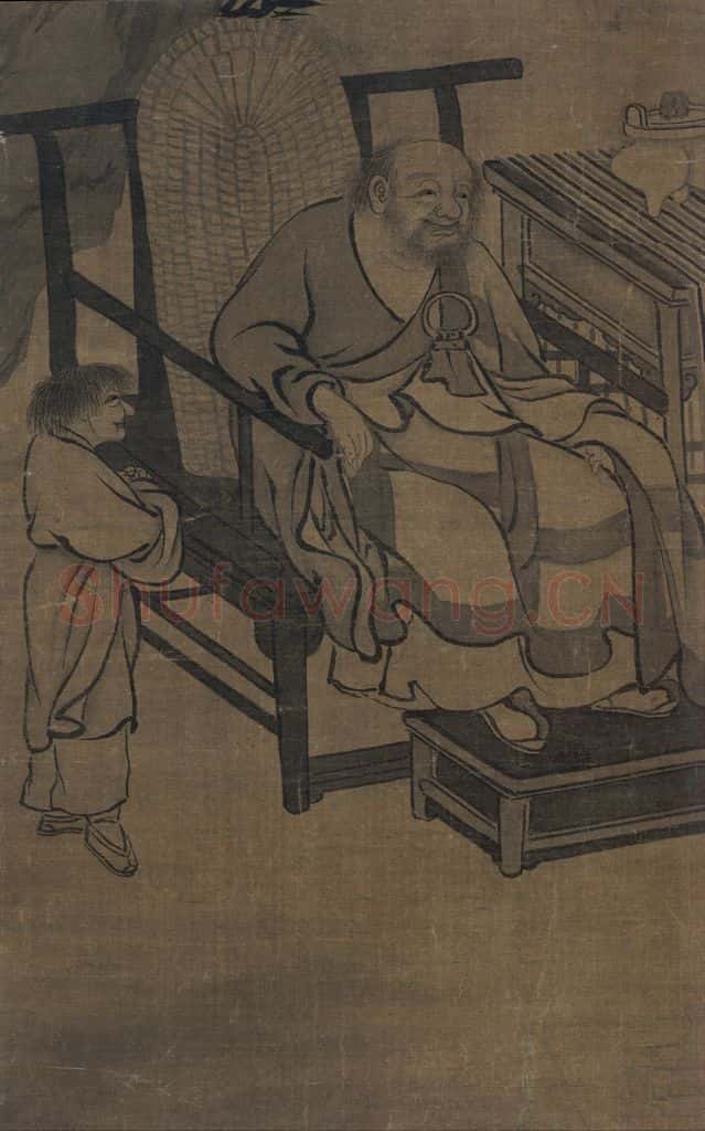 宋 佚名《玄沙接物利生图》书画作品