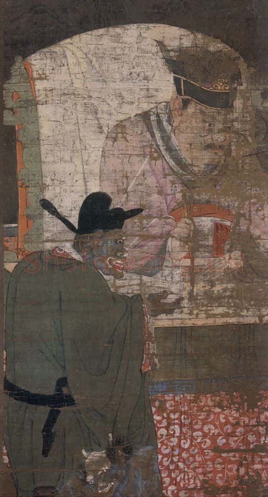 宋 陆信忠《初江王》书画作品