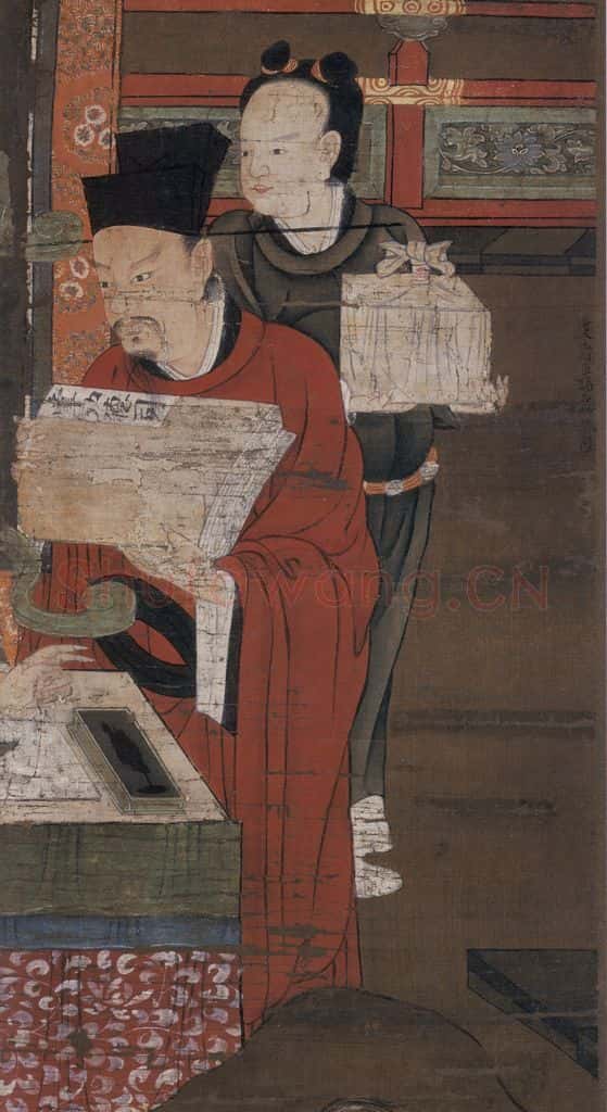 宋 陆信忠《五官王》书画作品