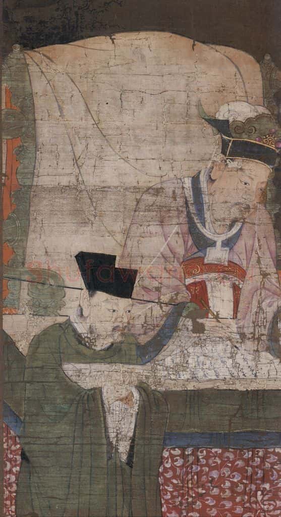 宋 陆信忠《五官王》书画作品