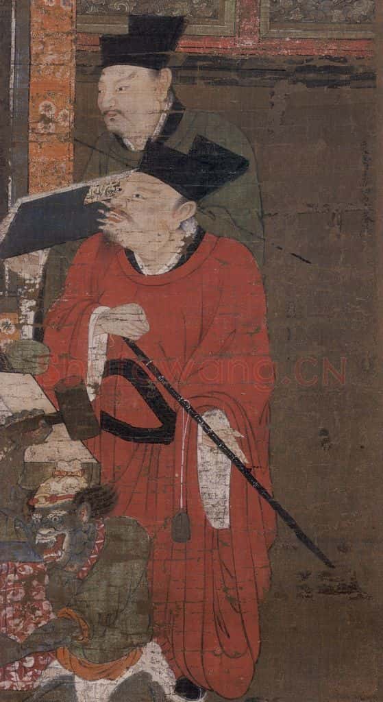 宋 陆信忠《平等王》书画作品